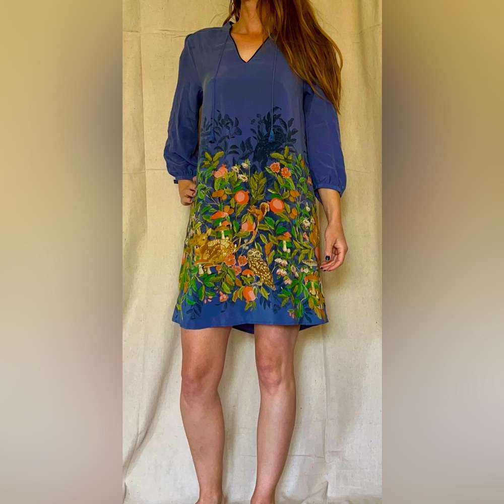 Anthropologie silk dress, size M